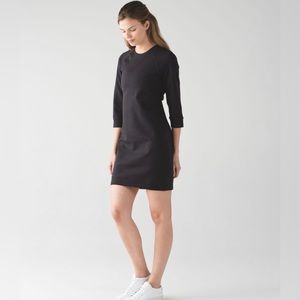 Awesome LULULEMON Black Rite Time mini Dress 3/4 Sleeve Size 8 LULU